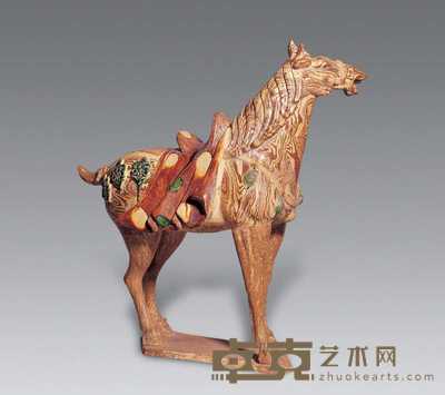 唐 三彩绞胎马 高48cm;长44cm